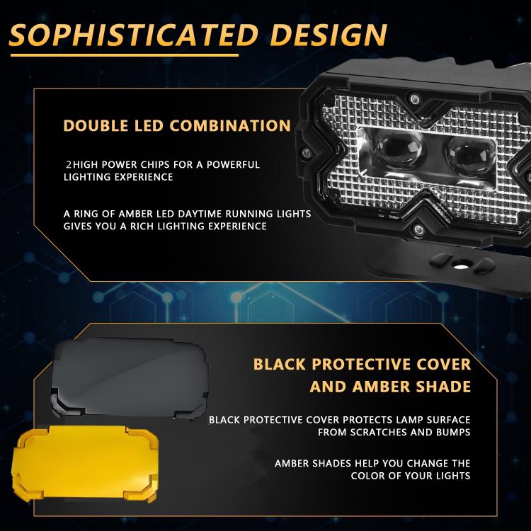 Confezione da 2 fari da lavoro Matrix Eyes ad alta potenza da 70 W per auto con cavo incluso, Eyes