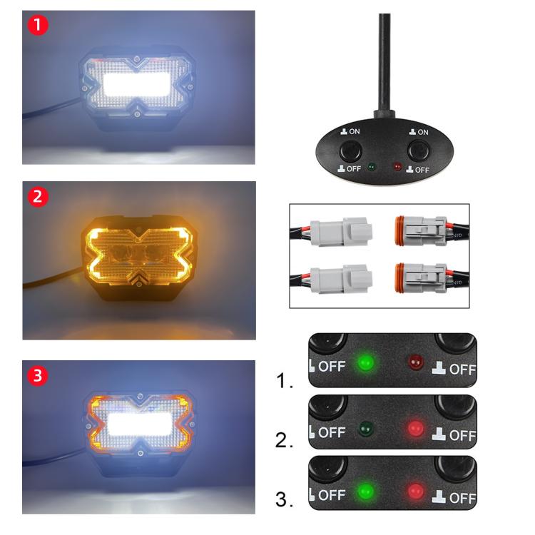 Confezione da 2 fari da lavoro Matrix Eyes ad alta potenza da 70 W per auto con cavo incluso, Eyes