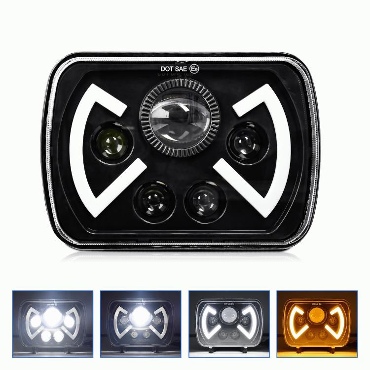 Faro anteriore modificato quadrato a farfalla da 7 pollici Y22 H4 per Jeep Wrangler, Y22