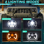 Faro anteriore modificato quadrato a farfalla da 7 pollici Y22 H4 per Jeep Wrangler, Y22