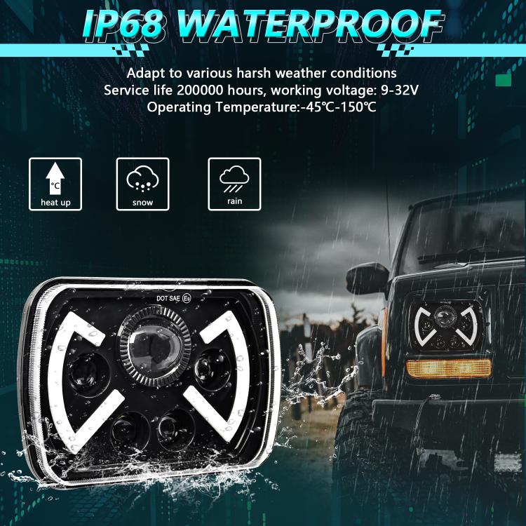 Faro anteriore modificato quadrato a farfalla da 7 pollici Y22 H4 per Jeep Wrangler, Y22