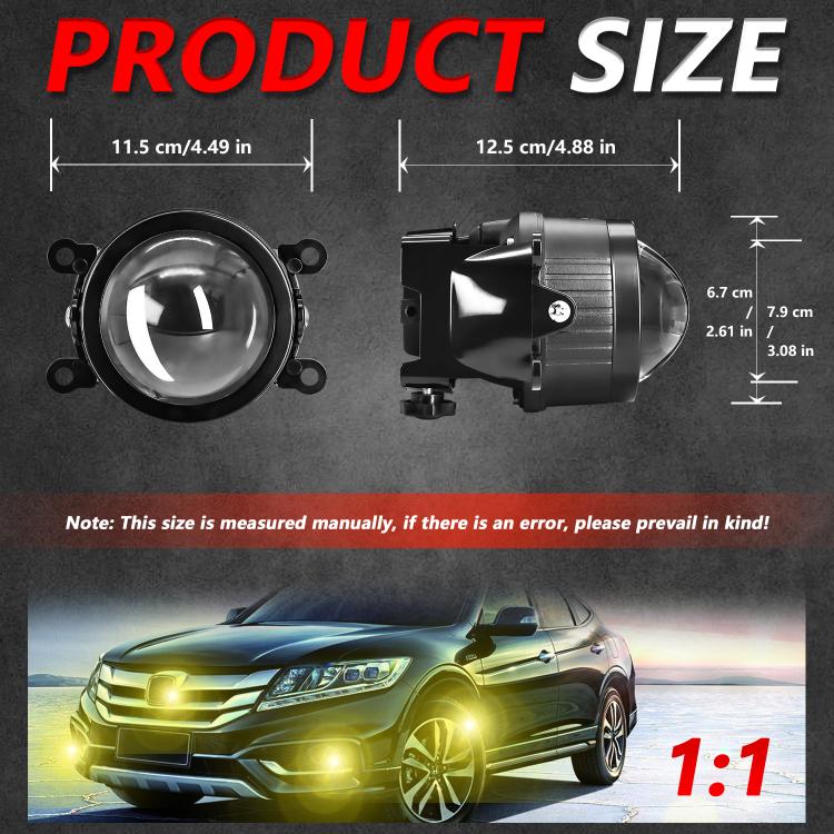 T09 Confezione da 2 pezzi Faro fendinebbia a doppia lente ad alta potenza da 55 W e 3 pollici, T09 Four-corner Universal, T09 Oblique Universal