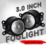 T10 Confezione da 2 pezzi Faro fendinebbia a doppia lente ad alta potenza da 55 W e 3 pollici, supporto doppio universale, T10