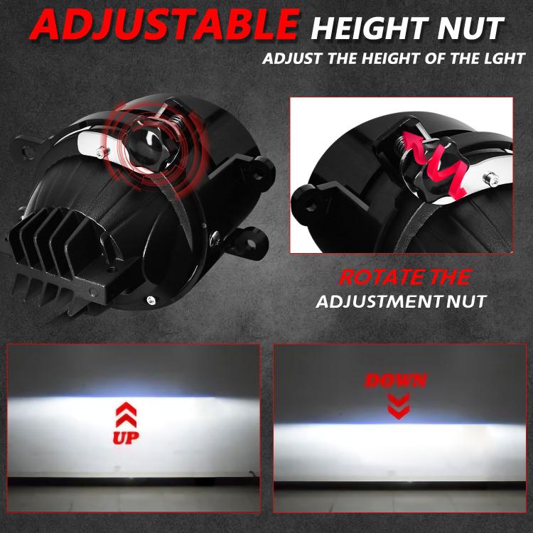 T12 Confezione da 2 pezzi 55W 3 pollici Alta Potenza Doppia Lente Fendinebbia Stile Obliquo per Toyota, T12 Left Driver, T12 Right Driver