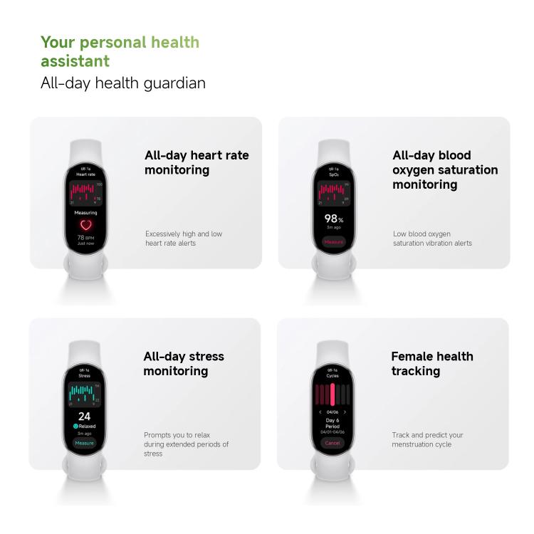 Smart Band 10 originale Xiaomi, schermo AMOLED da 1,72 pollici, impermeabile fino a 5 ATM, supporta il monitoraggio dell'ossigeno nel sangue e della frequenza cardiaca., Smart Band 10 Black, Smart Band 10 Silver, Smart Band 10 Pink Gold