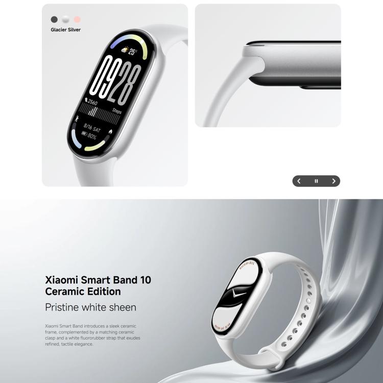 Smart Band 10 originale Xiaomi, schermo AMOLED da 1,72 pollici, impermeabile fino a 5 ATM, supporta il monitoraggio dell'ossigeno nel sangue e della frequenza cardiaca., Smart Band 10 Black, Smart Band 10 Silver, Smart Band 10 Pink Gold