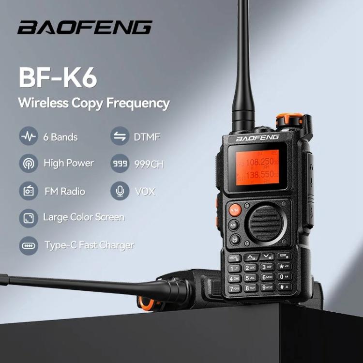 Baofeng K6 ricetrasmettitore analogico portatile FM 1,44"