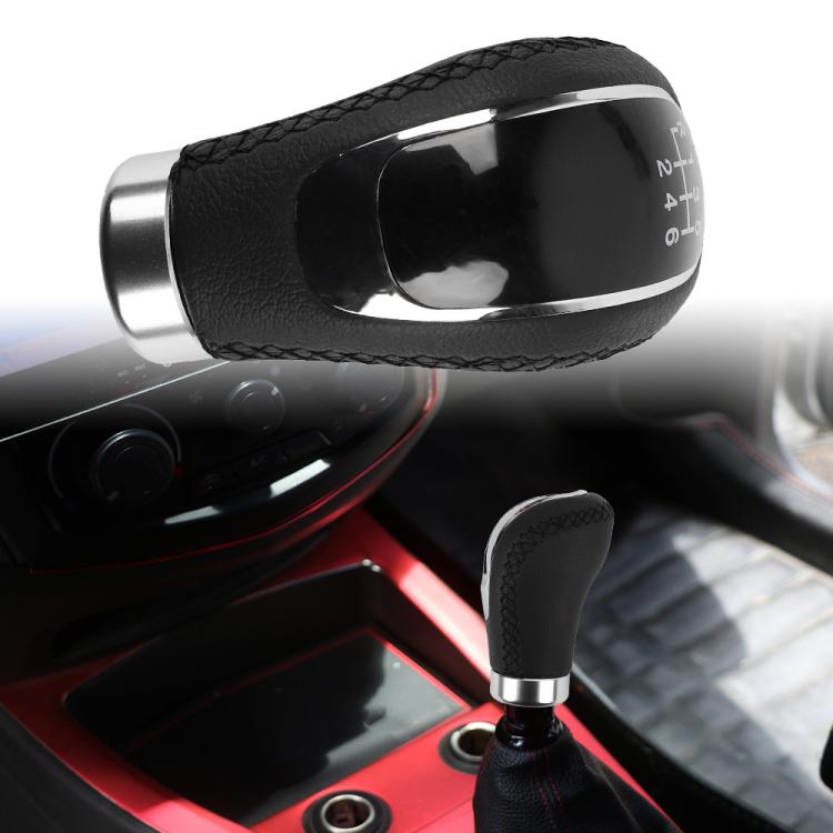 Pomello del cambio manuale per auto, pomello del cambio in pelle con foro