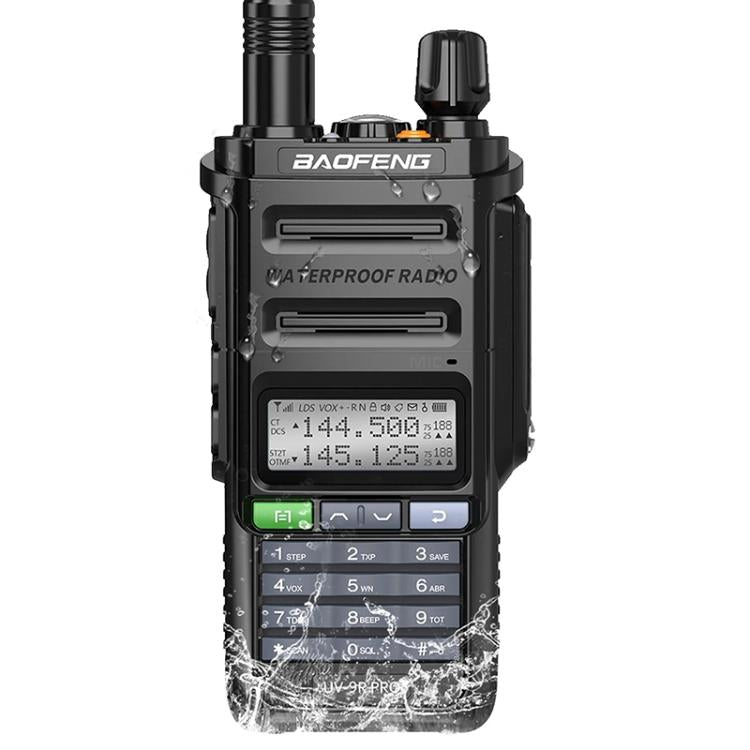 Baofeng UV-9R PRO Walkie Talkie analogico portatile con schermo LCD a matrice di punti, grado di protezione IP57., EU Plug, US Plug