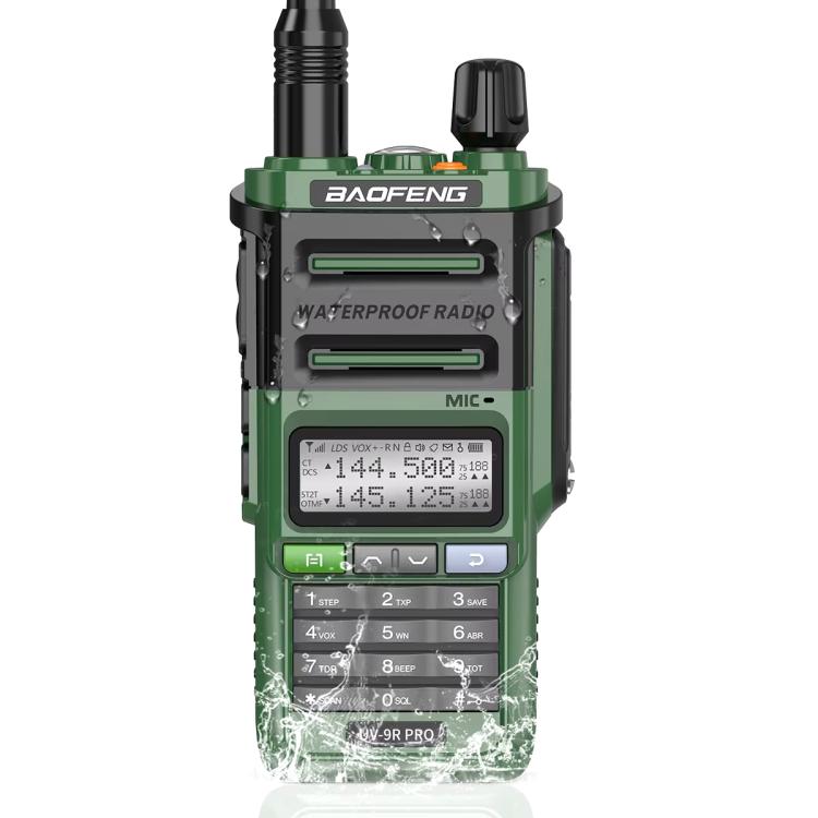 Baofeng UV-9R PRO Walkie Talkie analogico portatile con schermo LCD a matrice di punti, grado di protezione IP57., EU Plug, US Plug