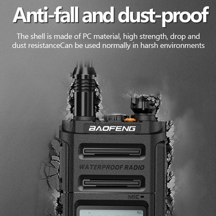 Baofeng UV-9R PRO Walkie Talkie analogico portatile con schermo LCD a matrice di punti, grado di protezione IP57., EU Plug, US Plug