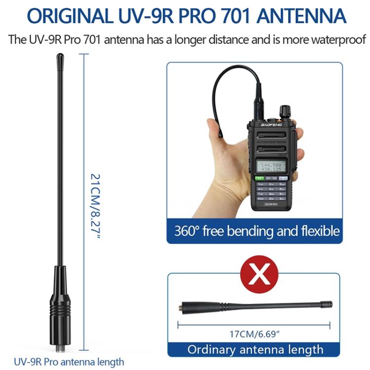 Baofeng UV-9R PRO Walkie Talkie analogico portatile con schermo LCD a matrice di punti, grado di protezione IP57., EU Plug, US Plug