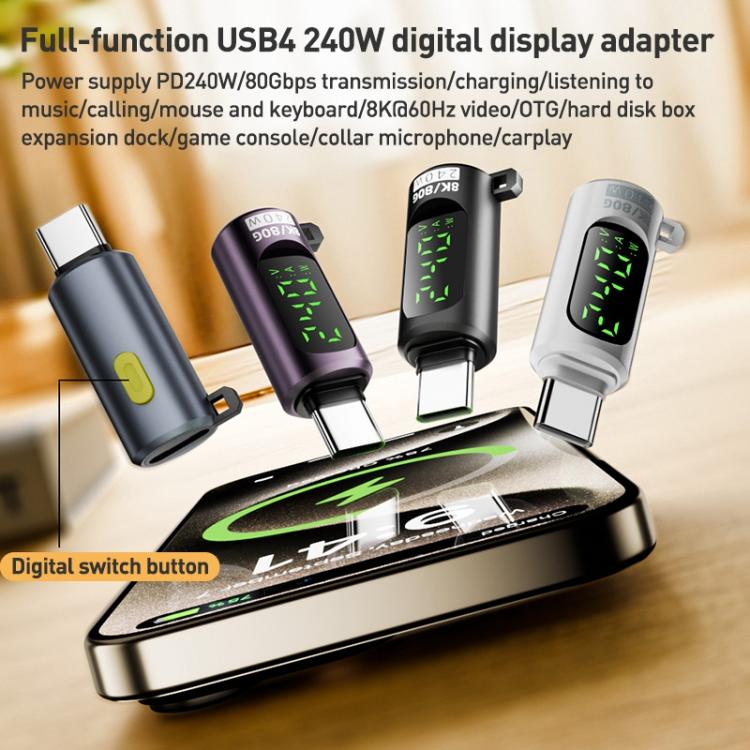 Adattatore Type-C a Type-C 240W con Display Digitale