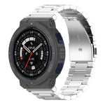 Cinturino per orologio in lega di titanio con fibbia piatta a tre perline., For Huami Amazfit T-REX 3 A2322, For Huami Amazfit Active Edge A2212 / A2213, For Huami Amazfit T-Rex 2, For Huami Amazfit T-Rex Pro A1918