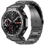 Cinturino per orologio in lega di titanio con fibbia piatta a tre perline., For Huami Amazfit T-REX 3 A2322, For Huami Amazfit Active Edge A2212 / A2213, For Huami Amazfit T-Rex 2, For Huami Amazfit T-Rex Pro A1918