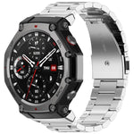 Cinturino per orologio in lega di titanio con fibbia piatta a tre perline., For Huami Amazfit T-REX 3 A2322, For Huami Amazfit Active Edge A2212 / A2213, For Huami Amazfit T-Rex 2, For Huami Amazfit T-Rex Pro A1918
