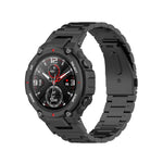 Cinturino per orologio in lega di titanio con fibbia piatta a tre perline., For Huami Amazfit T-REX 3 A2322, For Huami Amazfit Active Edge A2212 / A2213, For Huami Amazfit T-Rex 2, For Huami Amazfit T-Rex Pro A1918