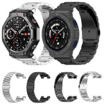 Cinturino per orologio in lega di titanio con fibbia piatta a tre perline., For Huami Amazfit T-REX 3 A2322, For Huami Amazfit Active Edge A2212 / A2213, For Huami Amazfit T-Rex 2, For Huami Amazfit T-Rex Pro A1918