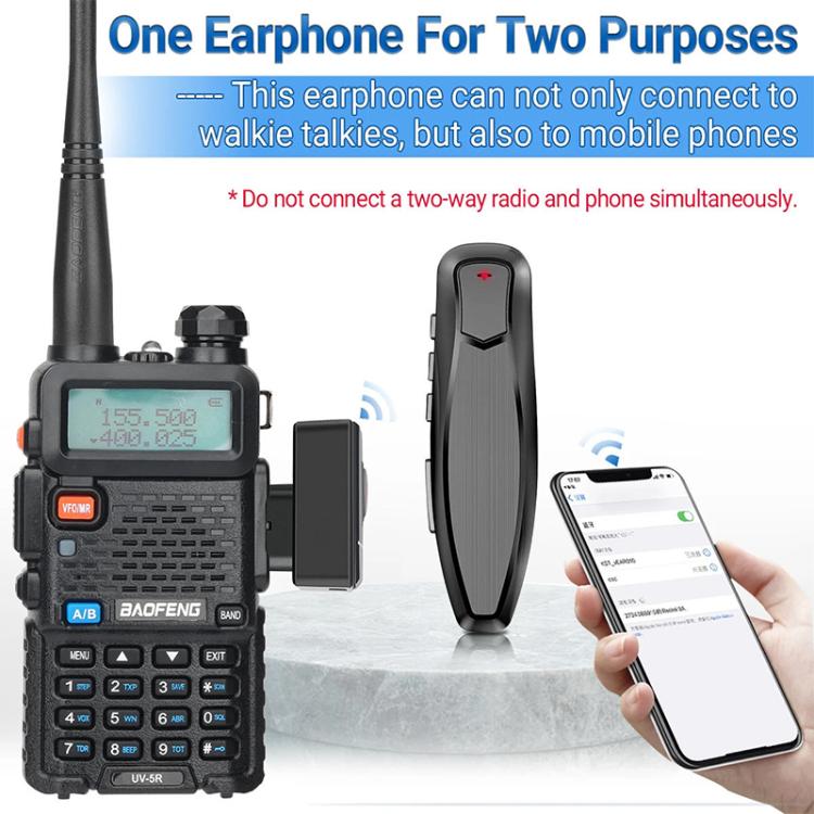 Auricolare Bluetooth wireless per walkie-talkie Baofeng UV5R