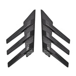 1 paio di adesivi decorativi a forma di pinna di squalo per la bocchetta dell'aria del lunotto posteriore dell'auto., Carbon Pattern, Bright Black