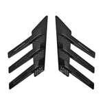 1 paio di adesivi decorativi a forma di pinna di squalo per la bocchetta dell'aria del lunotto posteriore dell'auto., Carbon Pattern, Bright Black