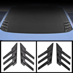 1 paio di adesivi decorativi a forma di pinna di squalo per la bocchetta dell'aria del lunotto posteriore dell'auto., Carbon Pattern, Bright Black