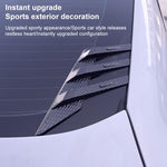 1 paio di adesivi decorativi a forma di pinna di squalo per la bocchetta dell'aria del lunotto posteriore dell'auto., Carbon Pattern, Bright Black