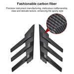 1 paio di adesivi decorativi a forma di pinna di squalo per la bocchetta dell'aria del lunotto posteriore dell'auto., Carbon Pattern, Bright Black