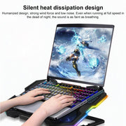 NUOXI YL-021 6-Fans RGB Light Laptop Radiator Adjustable Cooling Holder, YL-021