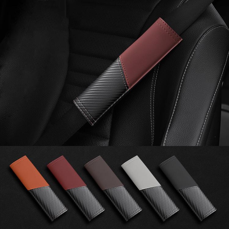 Pelle per auto, cuciture in fibra di carbonio, protezione per la spalla della cintura di sicurezza, protezione per la spalla