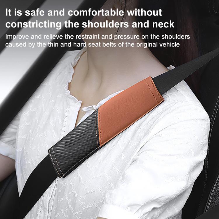 Pelle per auto, cuciture in fibra di carbonio, protezione per la spalla della cintura di sicurezza, protezione per la spalla