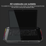 NUOXI YL-018 5-Core Fans Ultra-quiet Laptop Cooler RGB Light Cooling Holder, YL-018