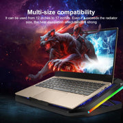 NUOXI YL-019 RGB Light Dual Turbine Silent Laptop Cooler Cooling Holder, YL-09
