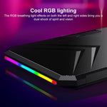 NUOXI YL-019 RGB Light Dual Turbine Silent Laptop Cooler Cooling Holder, YL-09