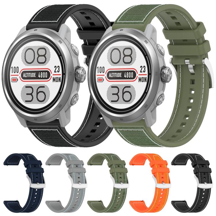 Cinturino per orologio xDfind ibrido in nylon intrecciato e silicone, 20mm For COROS Pace 2 / Apex 2 42mm