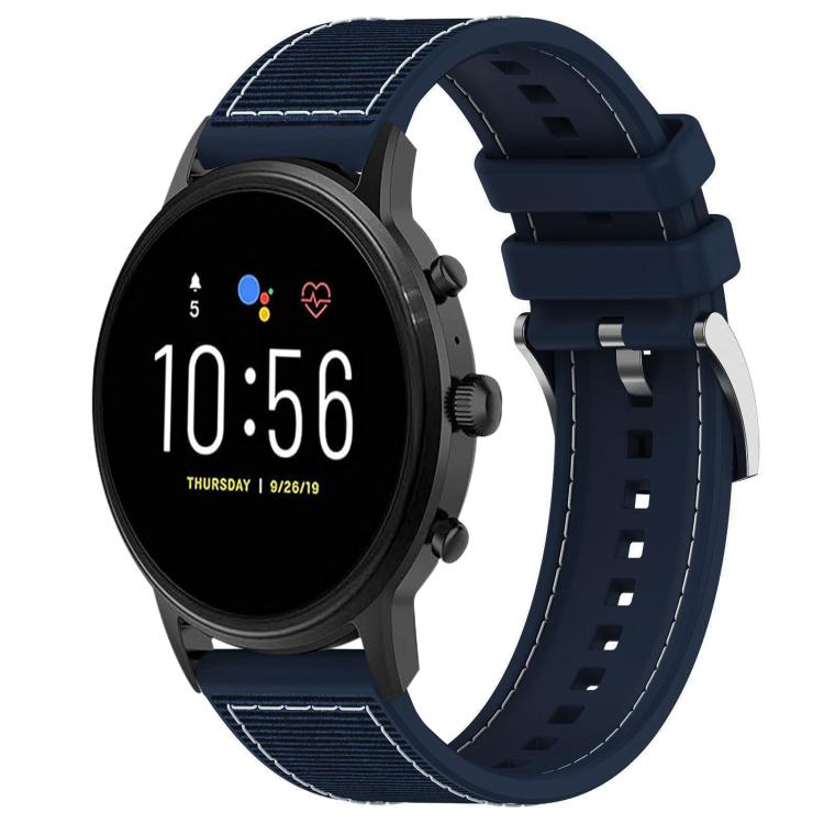 Cinturino per orologio xDfind ibrido in nylon intrecciato e silicone, 22mm For Fossil Gen 5 Carlyle / Julianna