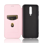 Struttura in fibra di carbonio Flip orizzontale magnetico Custodia in pelle TPU + PC + PU con slot per schede, For Xiaomi Redmi K30 Ultra