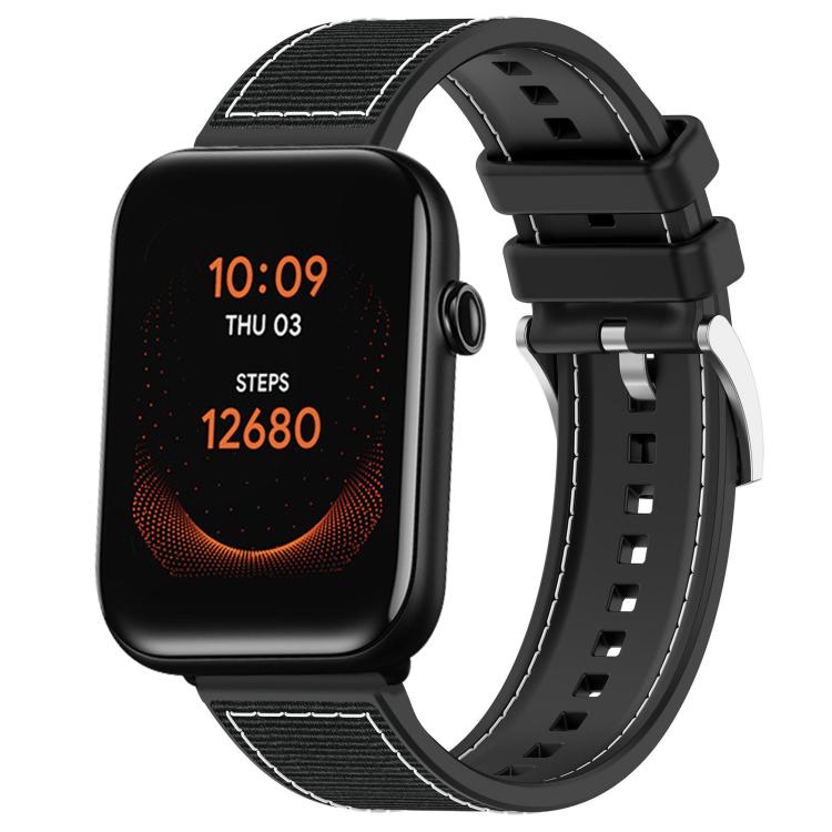 Cinturino per orologio xDfind ibrido in nylon intrecciato e silicone, 20mm For Ticwatch GTH / E3 / E / 2, 22mm For Ticwatch Pro X / Pro 3 / Pro