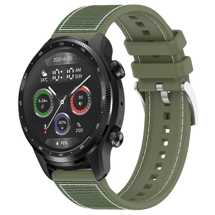 Cinturino per orologio xDfind ibrido in nylon intrecciato e silicone, 20mm For Ticwatch GTH / E3 / E / 2, 22mm For Ticwatch Pro X / Pro 3 / Pro