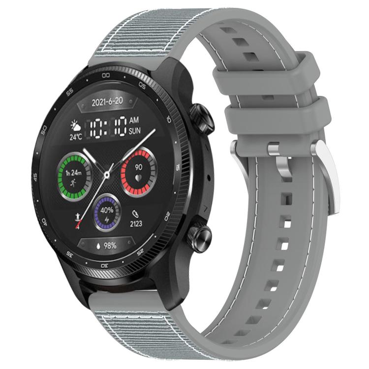 Cinturino per orologio xDfind ibrido in nylon intrecciato e silicone, 20mm For Ticwatch GTH / E3 / E / 2, 22mm For Ticwatch Pro X / Pro 3 / Pro