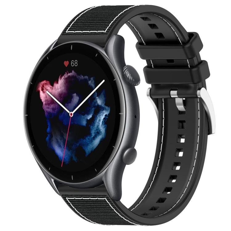 Cinturino per orologio xDfind ibrido in nylon intrecciato e silicone, 22mm For Amazfit GTR 4 / GTR 3 / GTR 3 Pro, 20mm For Amazfit GTS4 Mini / GTS 3 / GTS 2