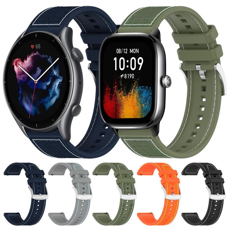 Cinturino per orologio xDfind ibrido in nylon intrecciato e silicone, 22mm For Amazfit GTR 4 / GTR 3 / GTR 3 Pro, 20mm For Amazfit GTS4 Mini / GTS 3 / GTS 2