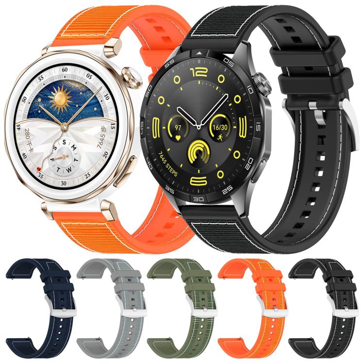 Cinturino per orologio xDfind ibrido in nylon intrecciato e silicone, 22mm For Huawei Watch GT5/GT5 Pro/4/4 Pro, 20mm For Huawei Watch GT4 / GT3 / GT2