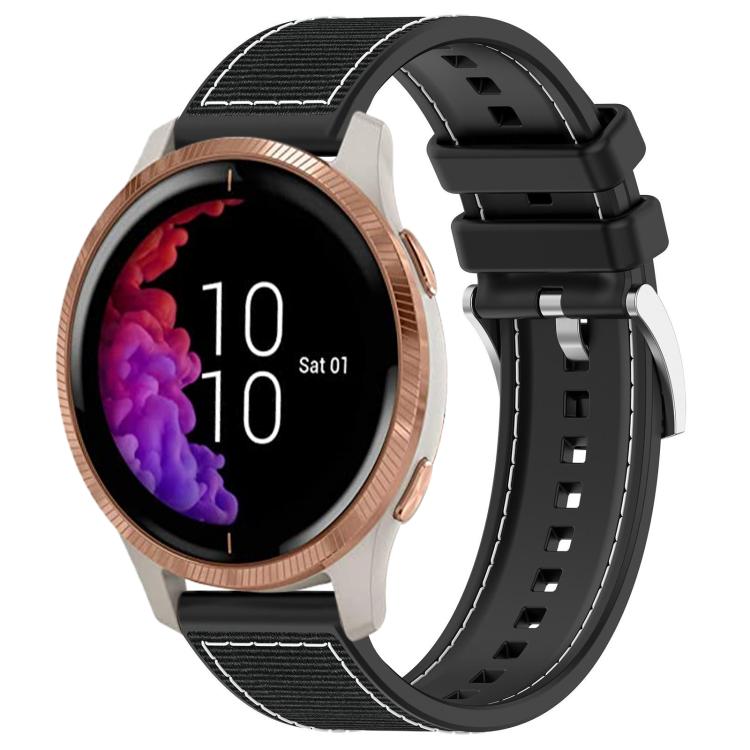 Cinturino per orologio xDfind ibrido in nylon intrecciato e silicone, 20mm For Garmin?Venu / Venu 2 / SQ / SQ2