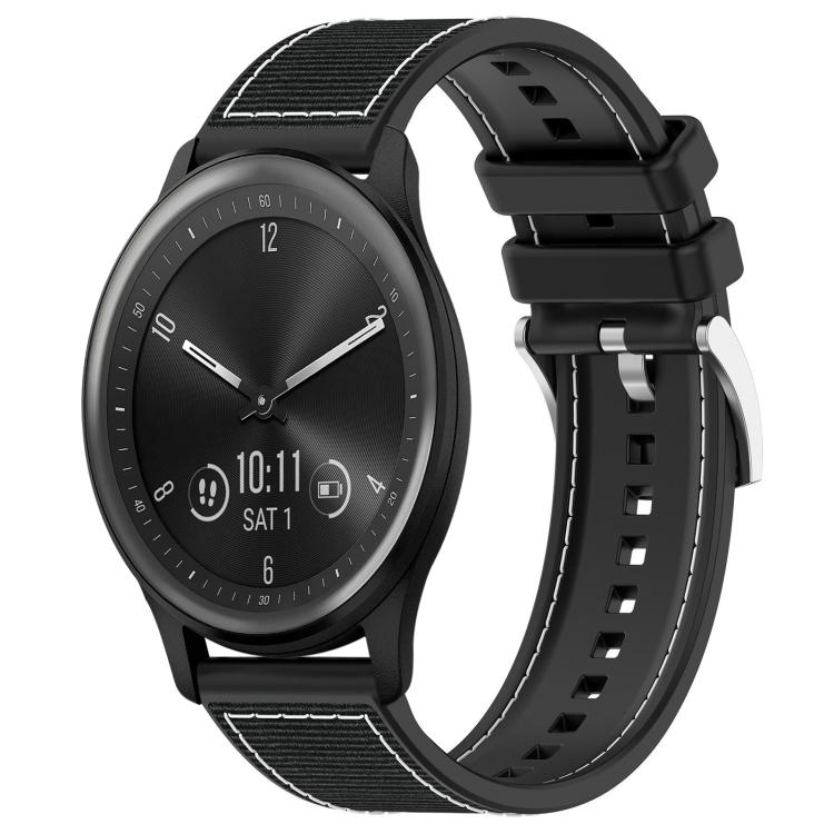 Cinturino per orologio xDfind ibrido in nylon intrecciato e silicone, 22mm For Garmin Forerunner 570 47mm/935/945, 20mm For Garmin Forerunner 570 42mm/245/645, 20mm For Garmin?Vivomove?Sport/Vivoactive5/3, 22mm For Garmin Venu 3 / Vivoactive 4