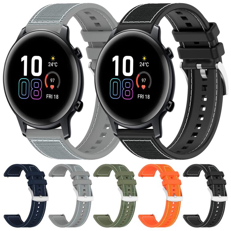 Cinturino per orologio xDfind ibrido in nylon intrecciato e silicone, 20mm For Honor Watch SE / MagicWatch 2 42mm