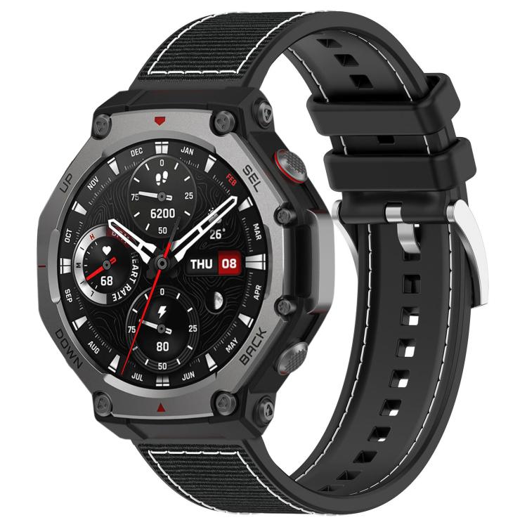 Cinturino per orologio xDfind ibrido in nylon intrecciato e silicone, For Amazfit T-Rex 3 22mm