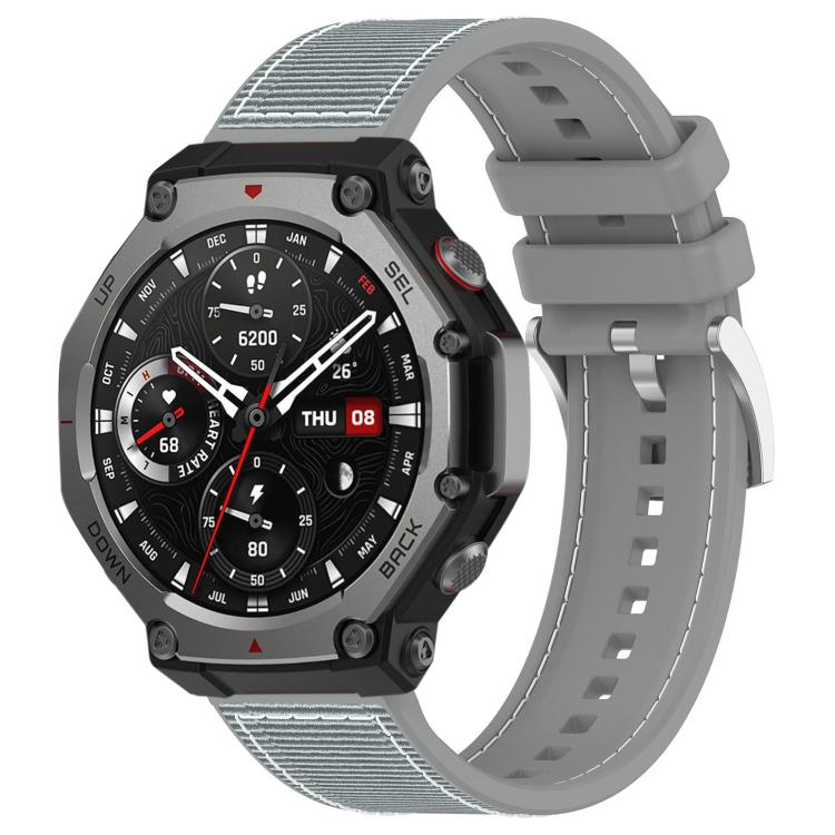 Cinturino per orologio xDfind ibrido in nylon intrecciato e silicone, For Amazfit T-Rex 3 22mm