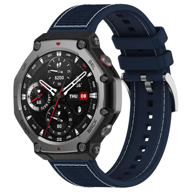 Cinturino per orologio xDfind ibrido in nylon intrecciato e silicone, For Amazfit T-Rex 3 22mm