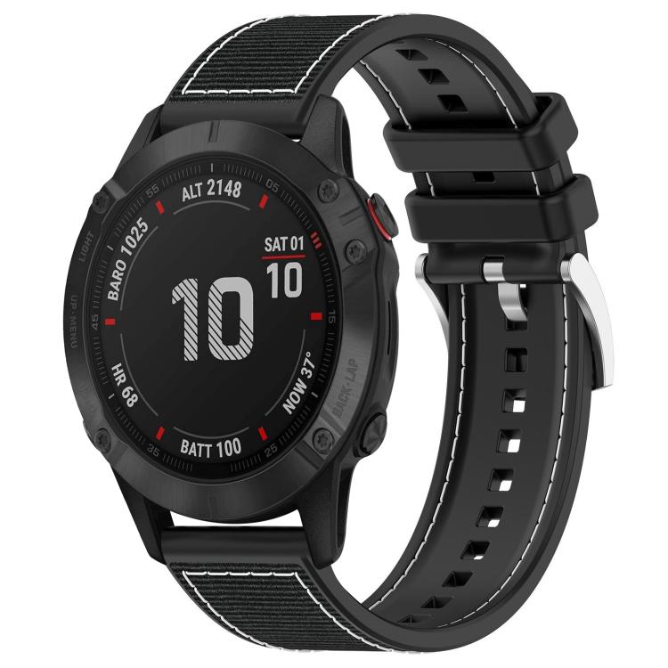 Cinturino per orologio xDfind ibrido in nylon intrecciato e silicone, For Garmin Fenix 8/7X/6X/5X 26mm, For Garmin Fenix 8/7/6/5 22mm, For Garmin Forerunner 220/235/735/735XT 20mm, For Garmin Forerunner 35/30/35J 20mm